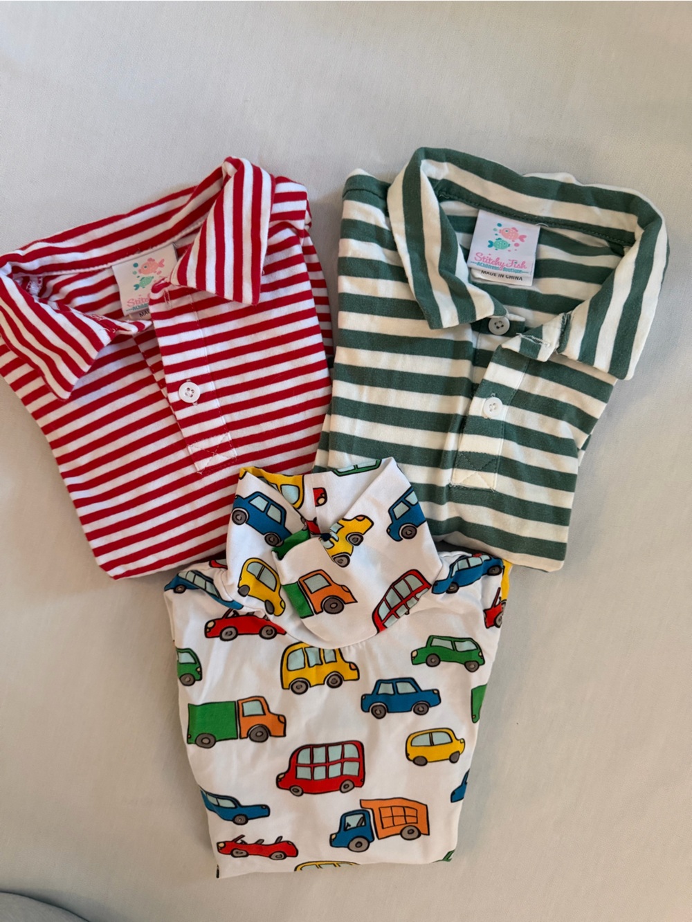2T striped long sleeve knit polos & transportation print turtleneck